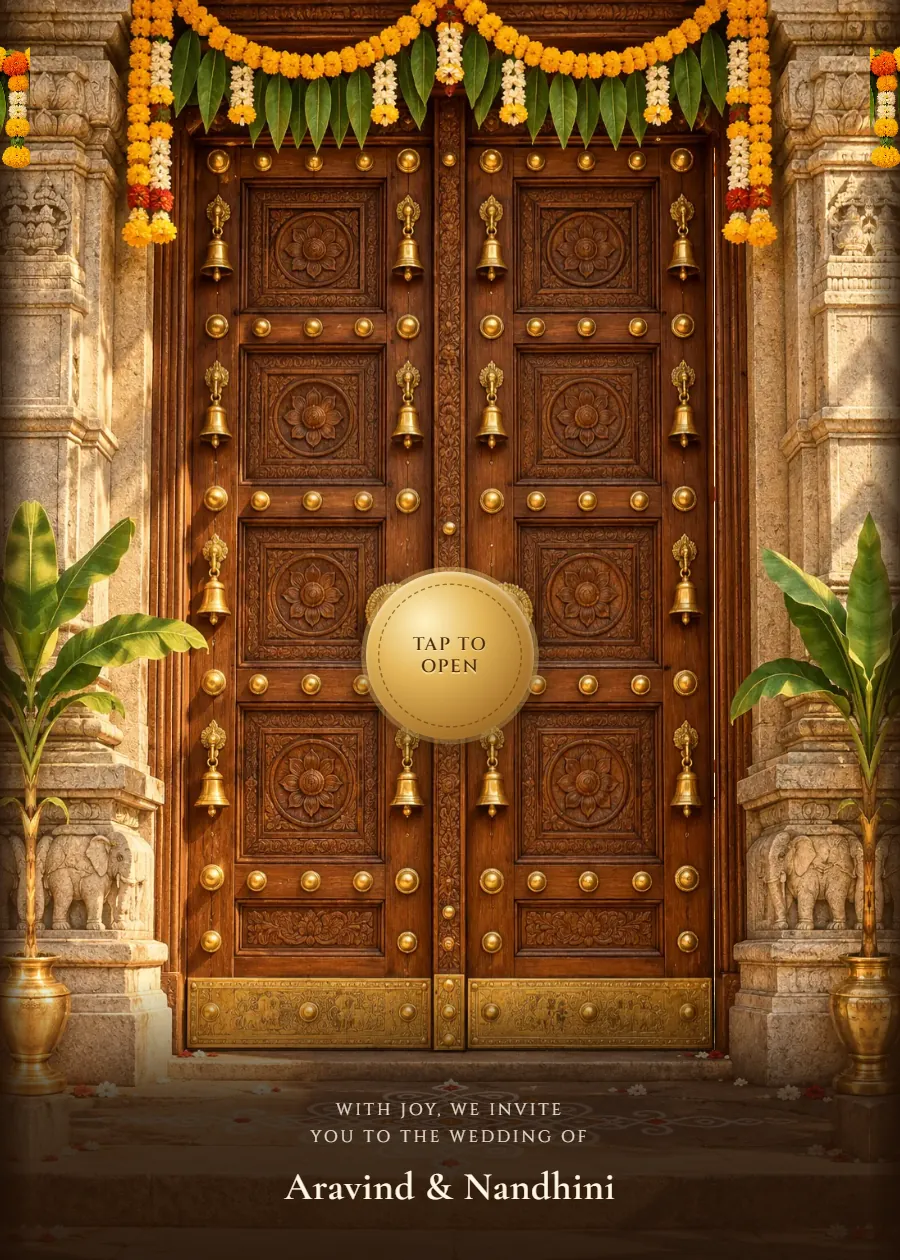 Kalyana Mandapam: the invitation's opening screen